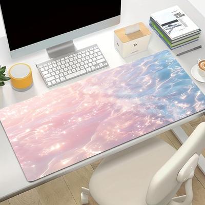 Nonslip Rubber Shiny Ocean Wave Table Mat Mousepad For Bedroom Laptop Large Size Keyboard Pad Office Desktop