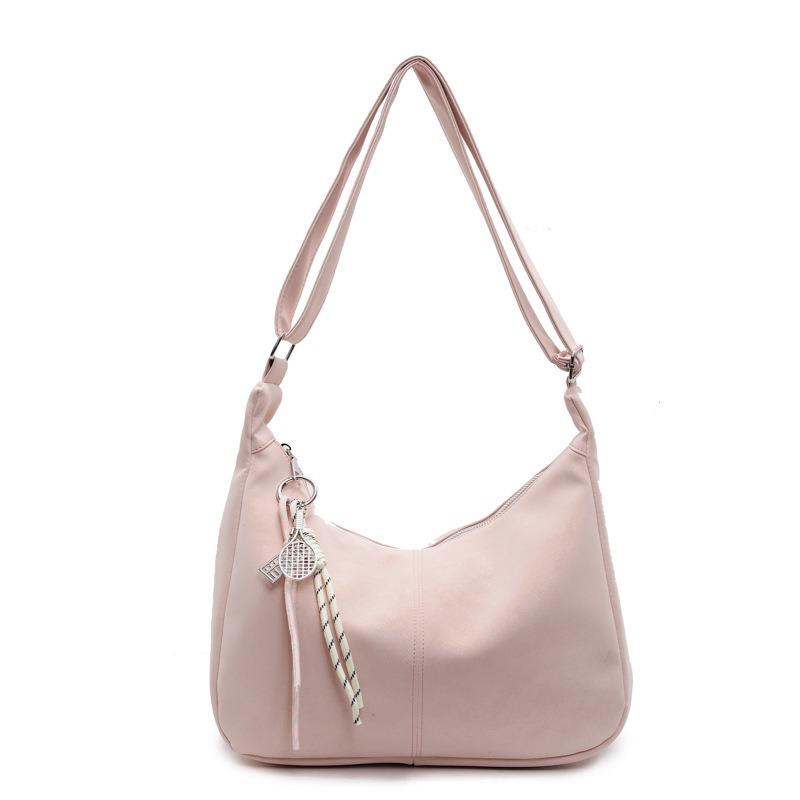 Niche cream soft waxy tote bag casual versatile student commuting large-capacity messenger bag woman
