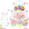 Acrylic Cake Stand Fillable Lamp Candy Flower Display Stands Stackable Display Box for Wedding Birthday Party Table Pastry Decor