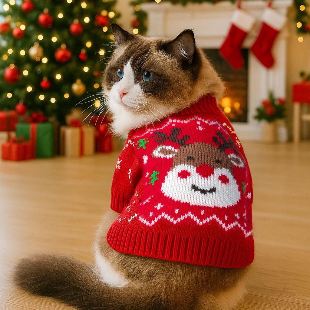 Autumn and Winter Warm and Comfortable Dog Sweater Clothes Pet Cat Clothing Flower Sweater Collection