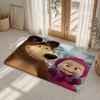 M-Masha And The B-Bear Floor Mat Flannel Rug Non Slip Absorbent Soft Washable For Entryway Hallway Bathroom Kitchen Decor