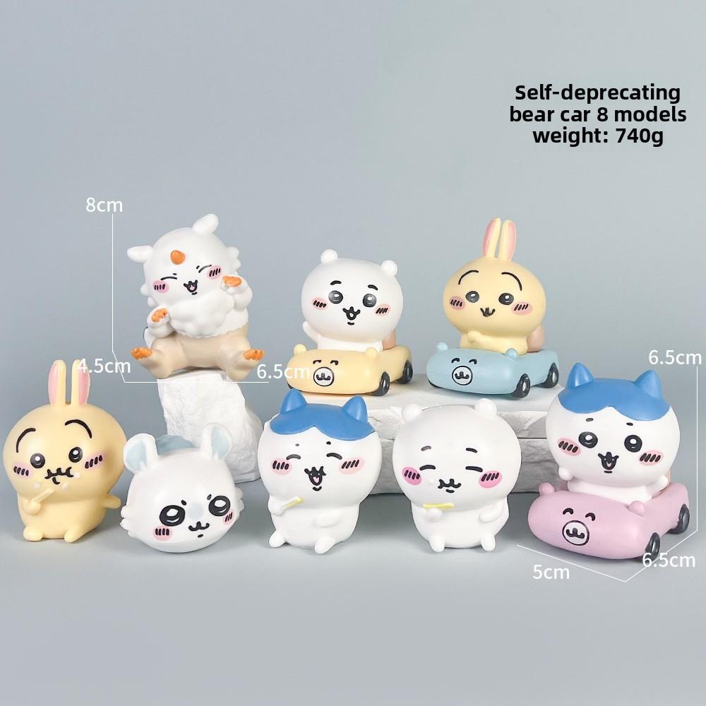Bear Chiikawa Joke Usagi Pvc Decor Figurine Set With Expressive Features Facial