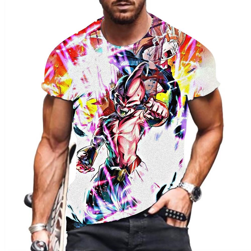 

Новинка лета, мужская футболка Majin Buu в стиле Харадзюку, топы Dragon Ball Z, мужские футболки Vegeta Essentials большого размера, S-5XL Y2k XXL