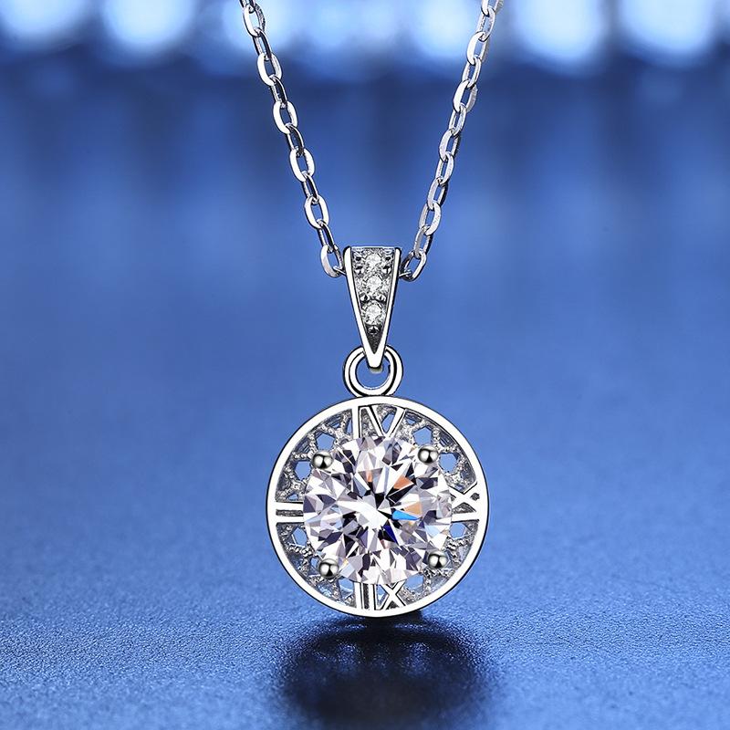 Tancise S925 Sterling Silver Moissanite Colier cu pandantiv cu personalitate de lux Colier clasic Tide pentru femei Colier Cadou de petrecere