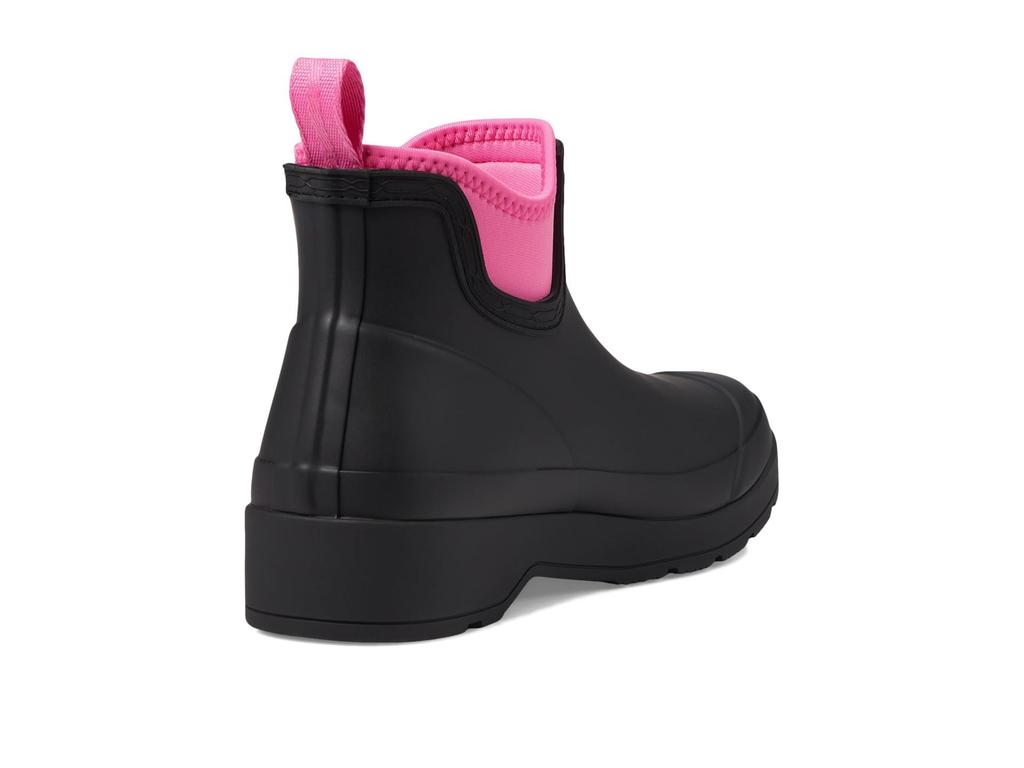Hunter Play Neoprene Chelsea Size Women's Boots, Black/Highlighter Pink, 6/25.0cm