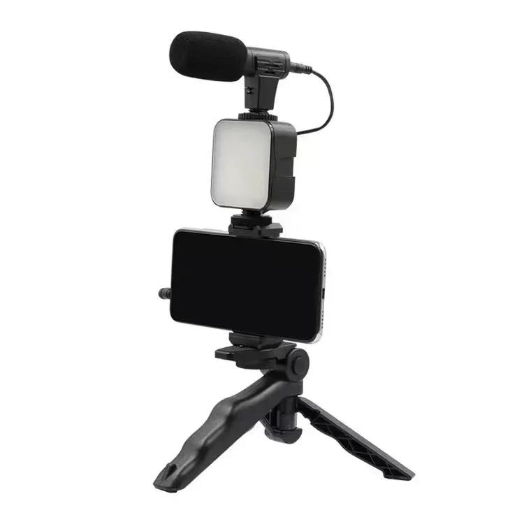 Mobile Tripod Kit with Microphone LED Fill Light Handheld Live Broadcast Mini Portable Photography Live Broadcast Fill Light