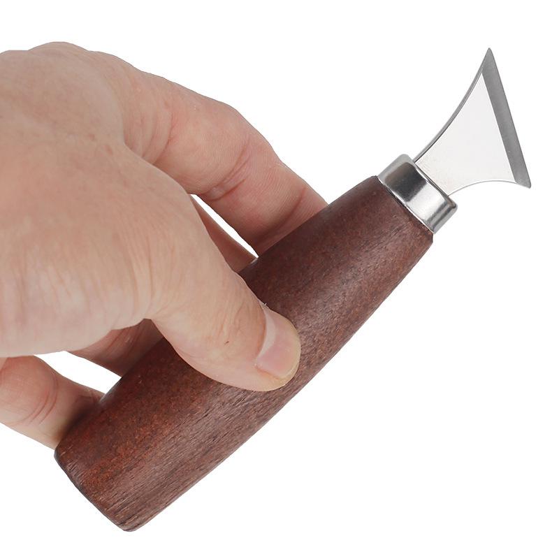 Stainless Steel Wood Carving & Whittling Knife Set - Curved Spoon Carver Included