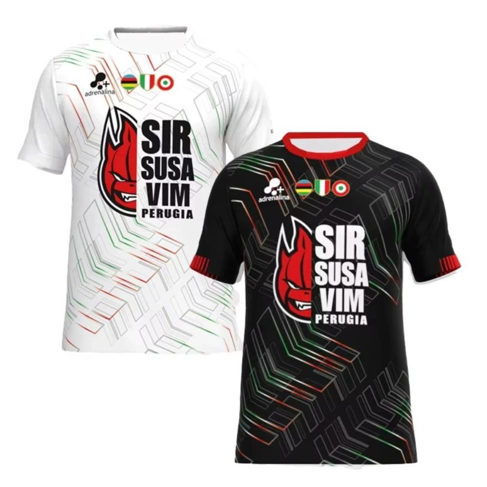 2025 Men'S Italian Sir Susa Vim Perugia Volleyball Jersey T-Shirt O-Neck Quick Drying Training Clothing Breathable Oversize Tops