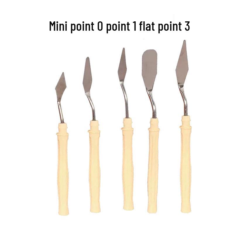 5-Piece Stainless Steel Palette Knife Set for Gouache and Oil Painting