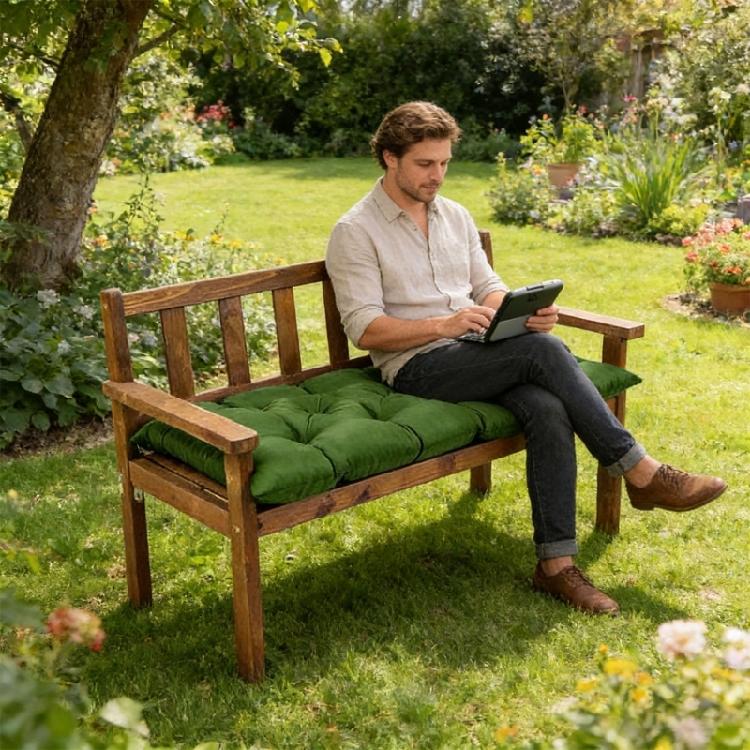 Oversized Water Resistant Porch Seat Cushion Sturdy Polyester Construction for Long Time Use