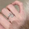 Geometric Intersecting Ring: Women's Adjustable Water Drop Index Finger Ring - Trendy and Versatile Style