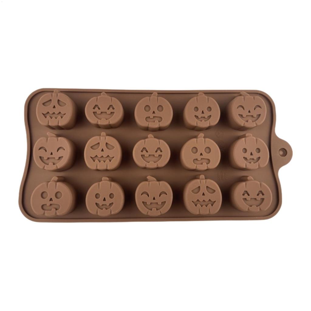 15 Cavity Non Stick Gummy Mold Halloween Mini Ghost/pumpkin Silicone Mold For Making Chocolate Candy Cake Baking Molds