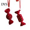 Bell Holiday Ornaments Christmas Red Flocking Wreath Snowfall Elk Noel Home Party Decor Pendant Snowy Winter for Tree Hanging Decorations