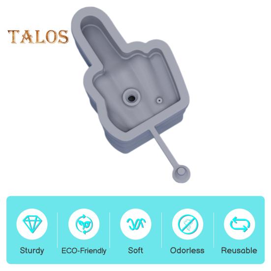 Silicone Ice Tray Middle Finger Thumb Ice Cube Mold BPA-Free Easy-Release Leak-Proof Dishwasher Safe Ice Maker for Whiskey Cocktails Coffee Drinks