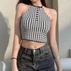 Women Summer Backless Halter Sleeveless Fashion Bare Midriff Vest Crop Top