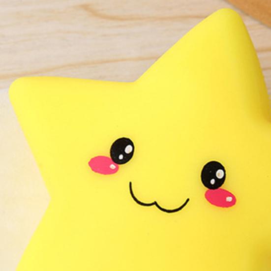 Cartoon Expression Star Squeeze Toy Slow Rebound Flour Filling Smiling Star Fidget Toy Stretchy Soft Stress Ball Sensory Toy