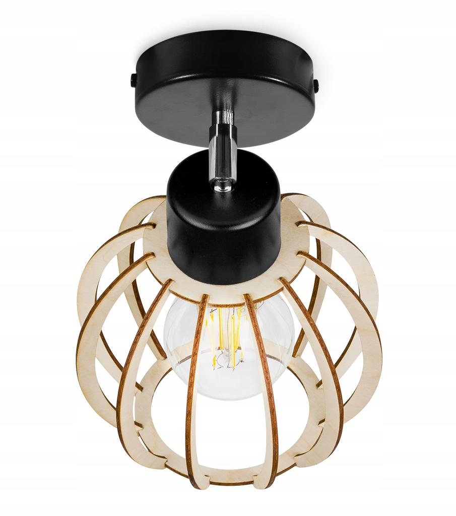 MODERN LED WOODEN BALL CEILING LAMP