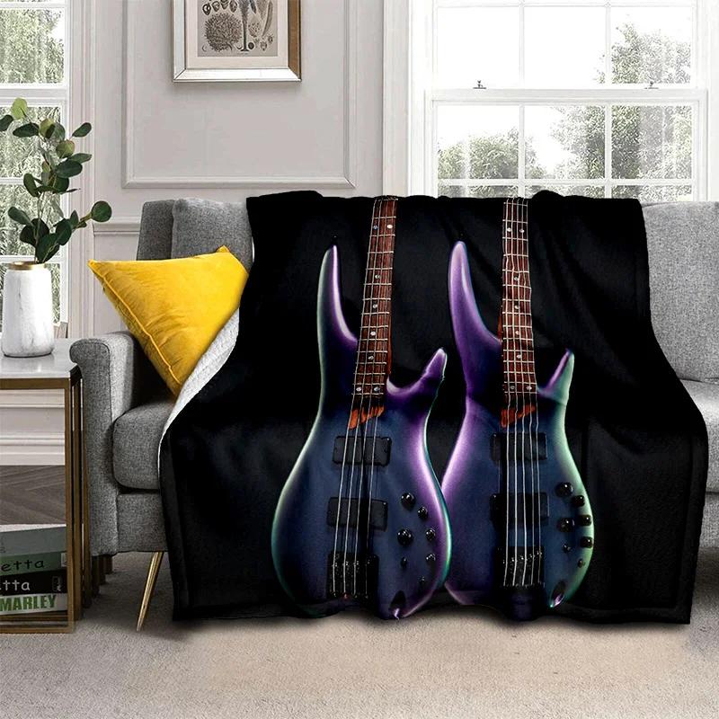 Electric Guitar 3D Classical Guitar Blanket,Soft Throw Blanket for Home Bedroom Bed Sofa Picnic Travel Office Cover Blanket Kids