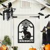 Spooky Cat Custom Metal Wall Sign - Personalized Waterproof Iron Plaque for Indoor/Outdoor Decor, Wall Sculptures.
