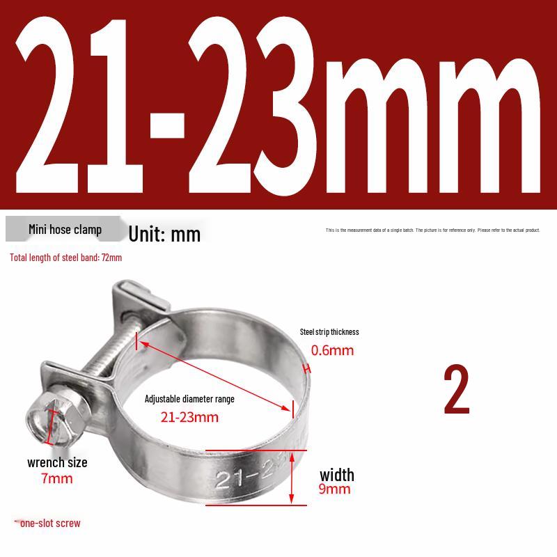 304 Stainless Steel Mini Hose Clamp for Water Pipes, Screw-Tightened Band Clip