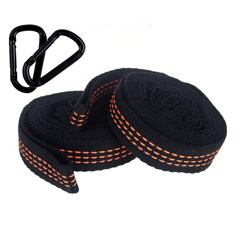 2Pcs Hammock Straps Special Reinforced Polyester Straps 5 Ring High Load-Bearing Barbed Black Outdoor Camping Hammock Straps