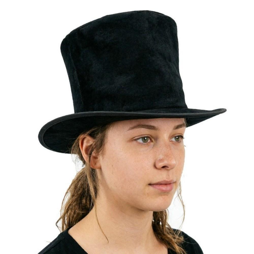 Extra Tall Flat Top Magician Hat Soft Stage Performance Hat  Party Festival Headpiece