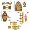 Süs Eski Dekorasyon Mikro Manzara Dollhouse Bahçe Minyatür Peri Elf Kapı Ahşap El Sanatları