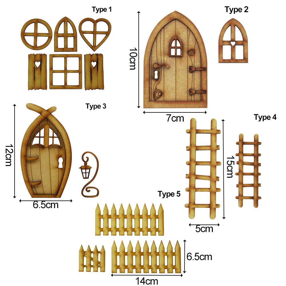 Süs Eski Dekorasyon Mikro Manzara Dollhouse Bahçe Minyatür Peri Elf Kapı Ahşap El Sanatları