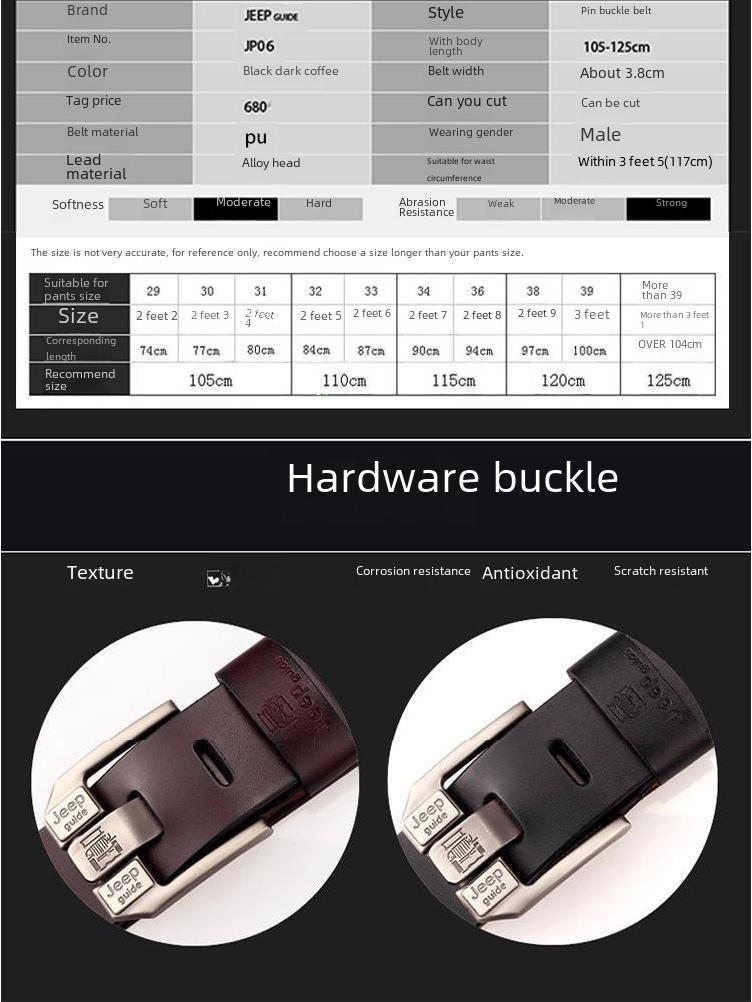 Men's Korean-Style Retro Belt - Strong, Wear-Resistant, Luxury High-End Fashion for Young Professionals