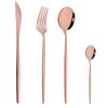 Drmfiy Pink Silver Stainless Steel Dinnerware Set Fork Knife Soup Ice Spoon Cutlery Set Western Flatware Kitchen Silverware Set