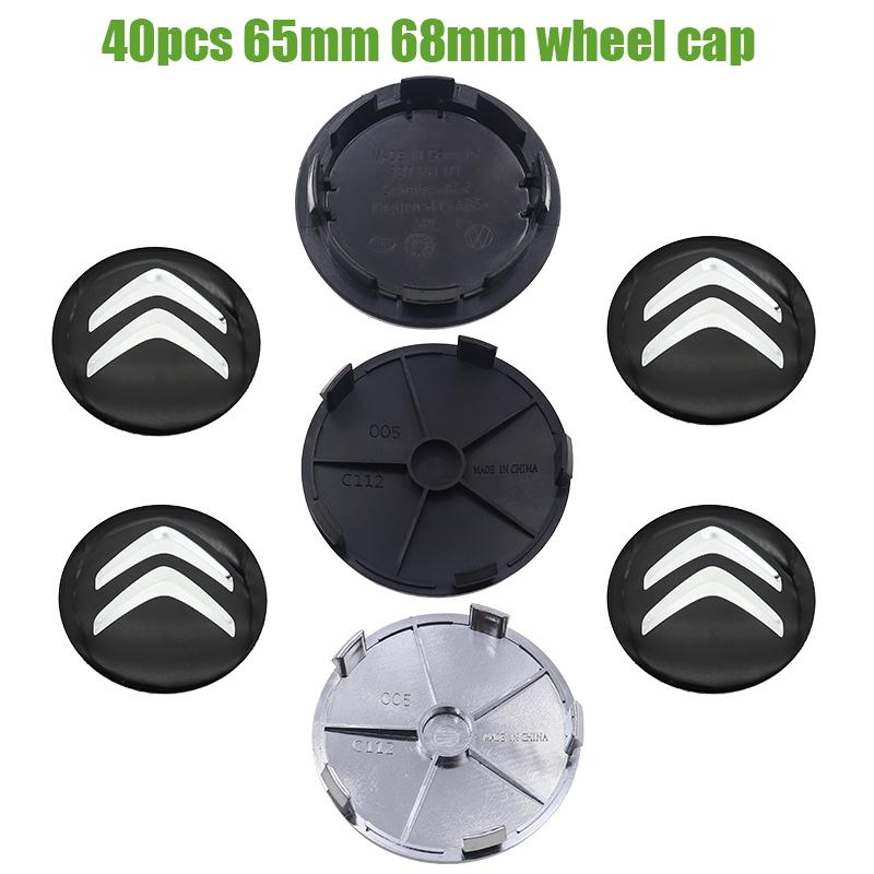 40pcs 3D 65mm 68mm Citroen logo Car wheel emblem Wheel Center Hub Cap auto Rim refit dust-proof badge covers styling accessories