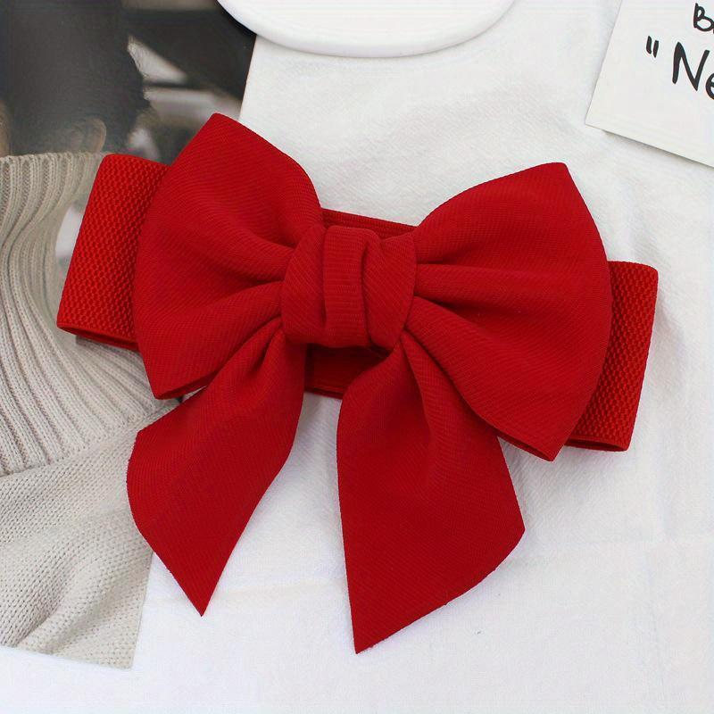 Women Stretch Waist Belt Straps Elegant Wide Side Waistband Large Bow Elastic Belts For Girls Dress Coat Cummerbunds Corset