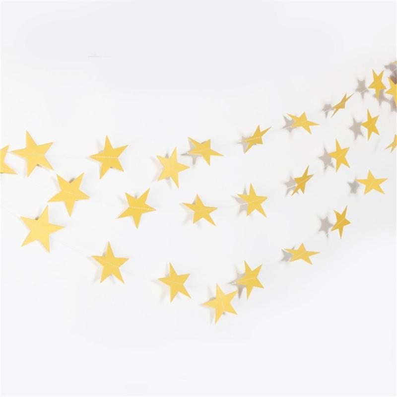 Elegant Star Garlands Decoration Glitters Paper Streame Festival Ornament for Birthday Party Supplies Daily Casual Use