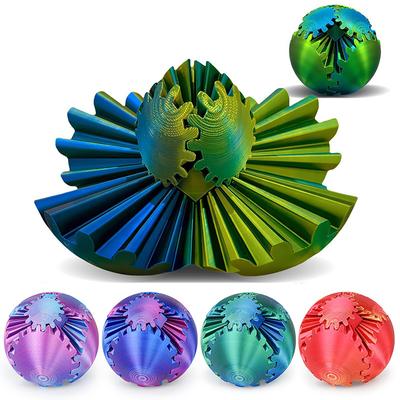 Gear Ball 3D Printed Spin Ball Cube Sphere Fidget Toy For Stress Anxiety Relief Stress Sphere Desk Toy For Adults Kid Gift