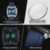POEDAGAR Luxury Man Watch Electronic Square LED Alarm Chronograph Men's Watches Week Date Dual Time Display Men Quartz Clock