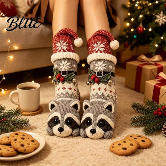 Large Hanging Gift Bags for Christmas 3D Knit Animal Stockings Rudolph Reindeer Highland Cow Fox And Personalized Xmas Holders Family Polar
