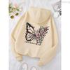 Fashion Creative Butterfly Splicing Flower Pattern Hooded Sweatshirt Women Winter Harajuku Street Hoodie Winter Clothes Women