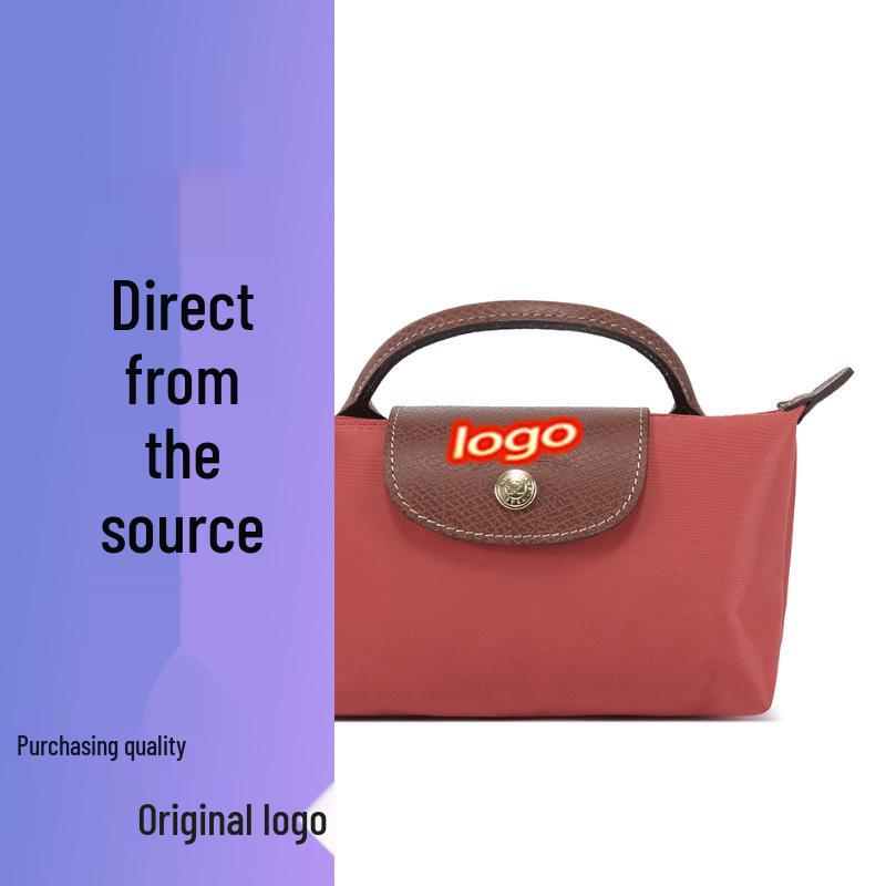 Dragon Inlaid Nylon Dumpling Shoulder Bag with Mobile Pocket