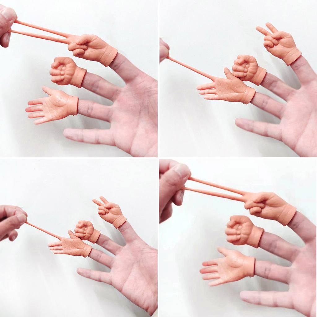 Fingerpuppen-Set mit 2 Stück für Katzen, zum Spielen, Videoaufnahmen, Requisiten, Rollenspielpuppe, winzige Hände für Katzen, lustige Finger
