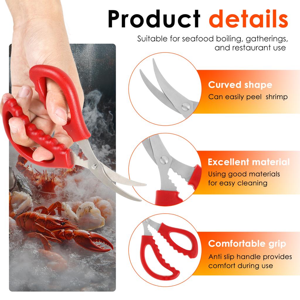 7/9Pcs Crab Cracker Tool Set Stainless Steel Seafood Tools with Lobster Sheller Crab Leg Fork Seafood Forks Scissors for Kitchen