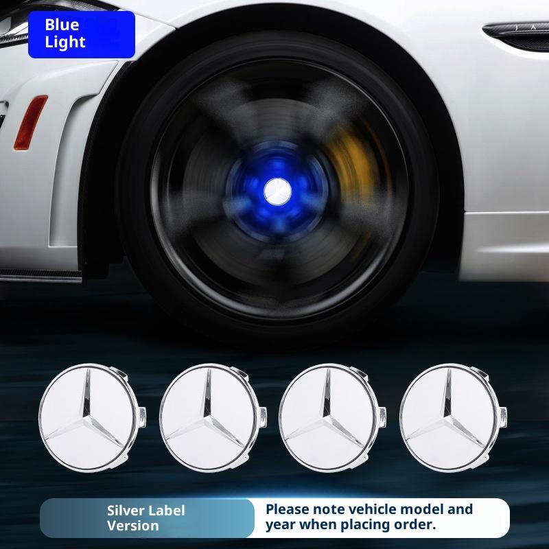 4 pieces 75mm suitable for Mercedes Benz W204 W205 AMG E210 E214 W222 magnetic levitation LED lighting hub cap lights SP3