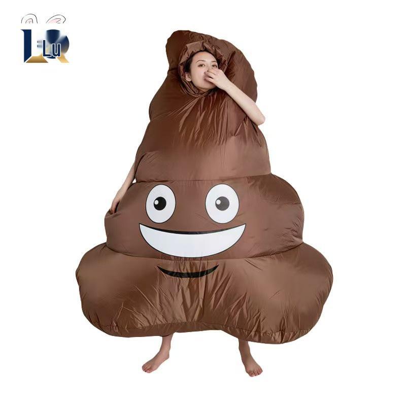 Aufblasbares Kackhaufen-Kostüm für Halloween, Cosplay und Partys