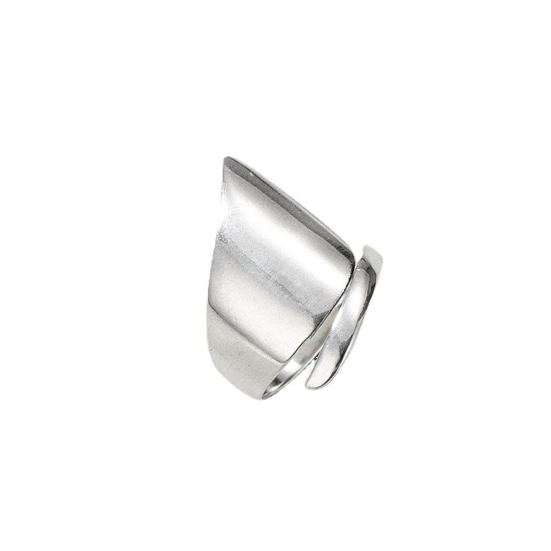 Irregular Polished S925 Sterling Silver Thumb & Index Ring for Women