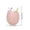 Cute Eggshell Rabbit Figurine Resin Tabletop Ornament for House Decor Easter Miniature Decoration