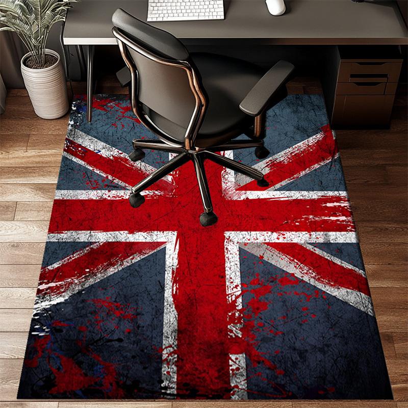 British Flag Artwork Rug Office Floor Mat - Machine Washable for Bedroom, bedroom, livingroom, Room Decor Fan Gifts Christmas