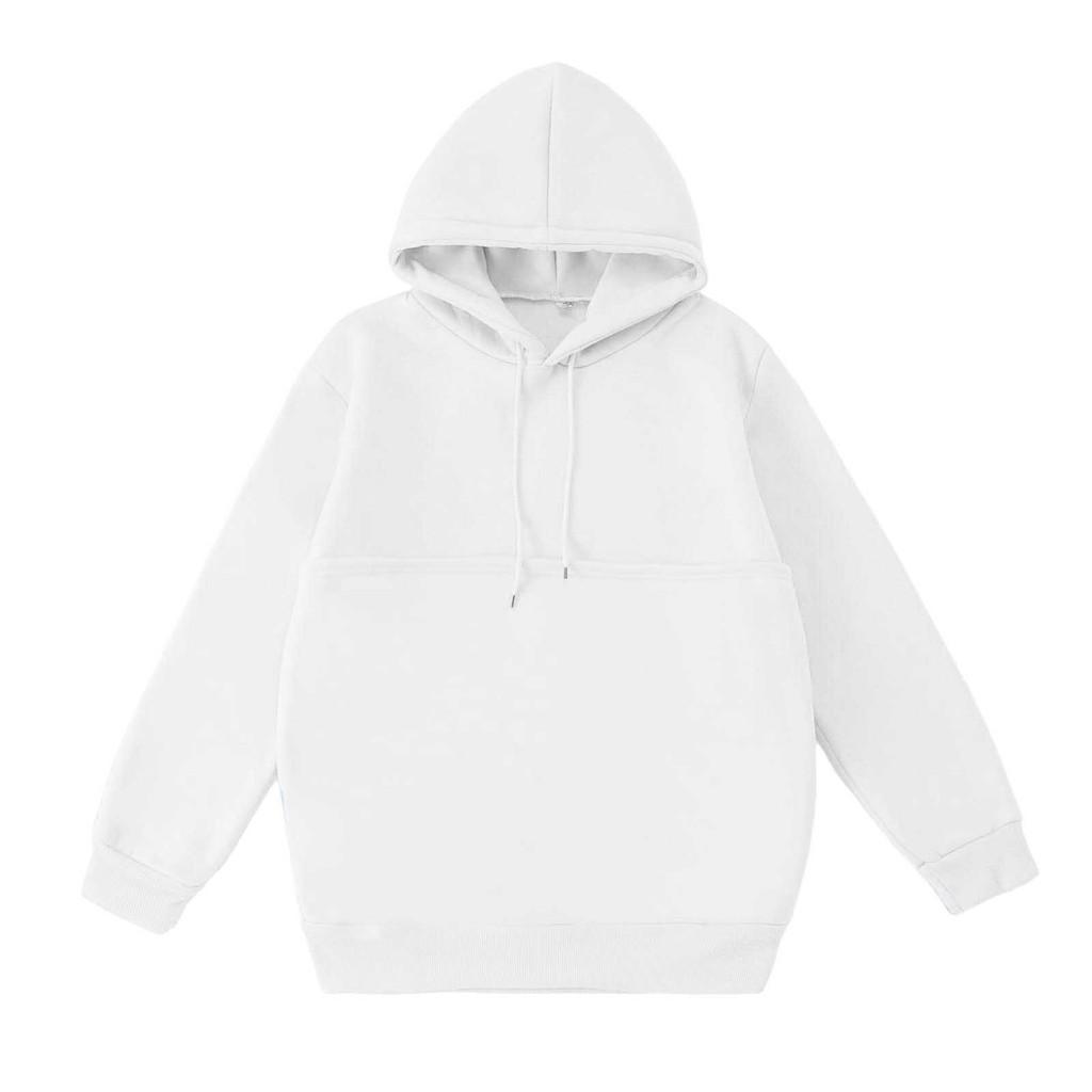 Kapuzenpullover für Damen mit großer Tasche Baumwollähnlicher Stoff Winter Lässiger Stil