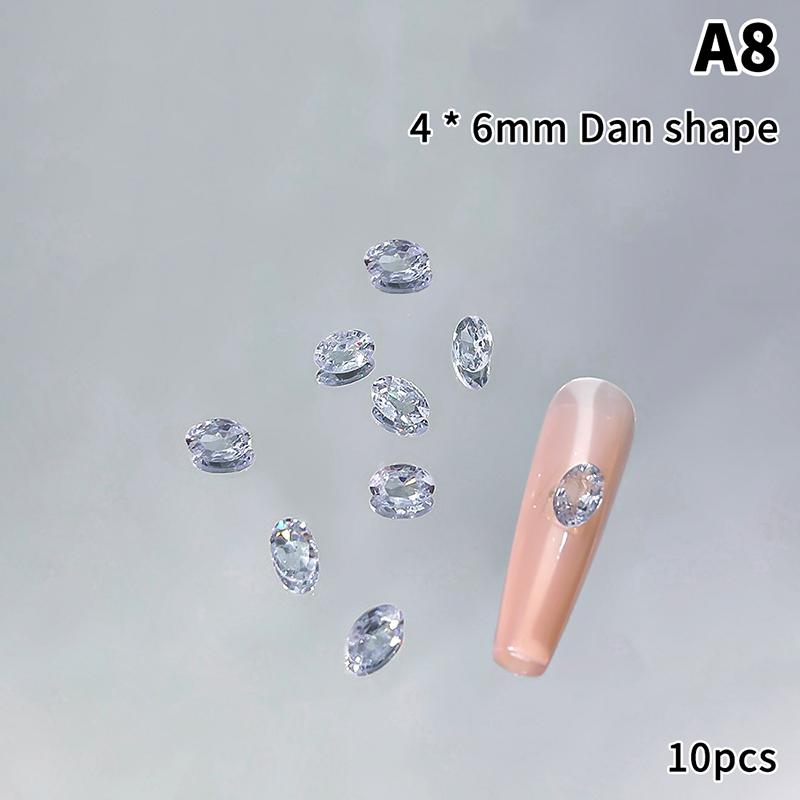 

10 шт. Ногти с острым дном Искусство ногтей Флэш Циркон 3D Маникюр DIY Украшение