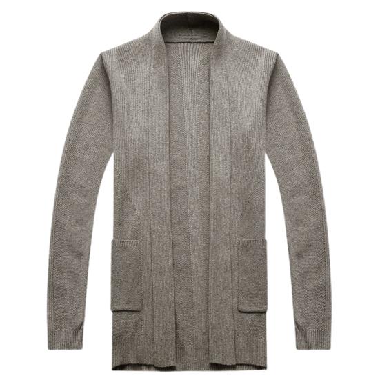 Men Sweater Coat Solid Color Soft Warm Breathable Stretchy Open Stitch Cardigan Long Sleeves Turn-down Collar Sweater Jacket Men Clothes