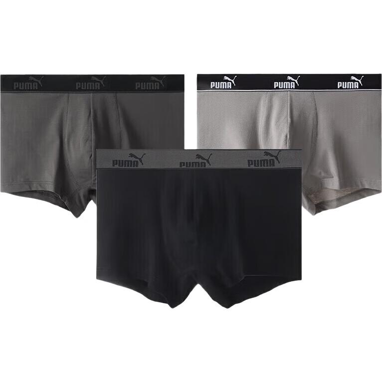 PUMA Men's Underwear, Basic Style, 95% Cotton Breathable Sports Boxer Briefs, 3-Pack