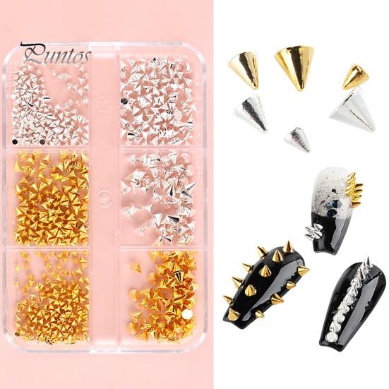 1 Box 6 Grid Mini Metal Nail Charms Easy To Use Unique Nail Art Decorations for Beginners Professionals